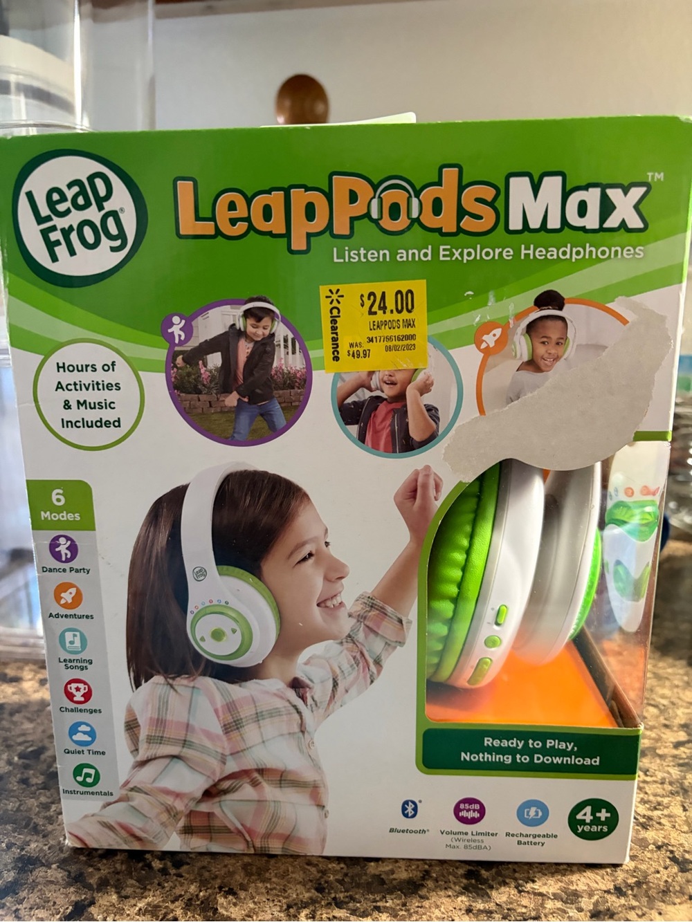 LeapFrog LeapPods Max Kids Headphones - White & Green